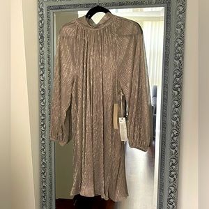 Gold flowy party dress